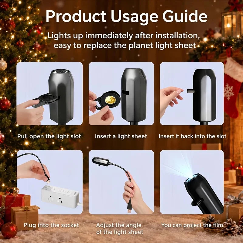 USB Halloween Projection Lamp – Ghost, Bat & Skeleton Patterns Halloween Projector Lamp Vue