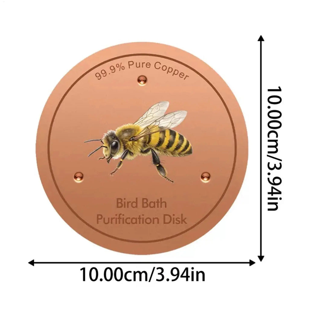 Metal Disc for Bird Bath Bee Pattern Filtration Ornaments Bird Bath Metal Purification Disk for Outdoor Garden Deck Patio Bowl Vue