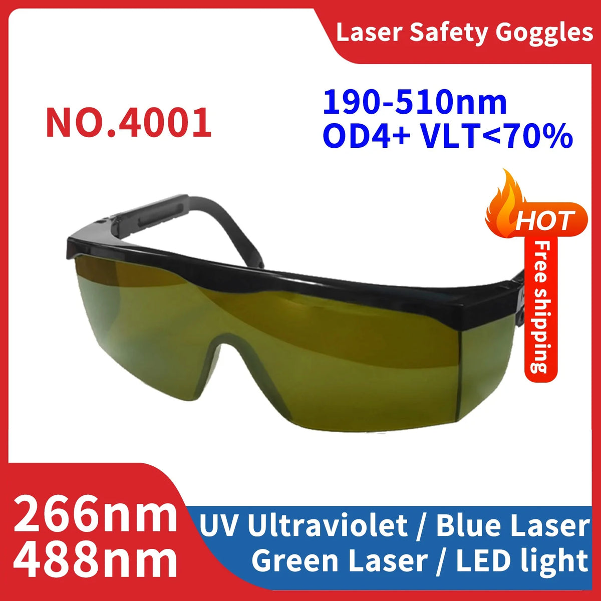 Laser Safety Glasses Goggles IPL 1064nm Infrared 355nm UV Protective Glasses Shield Protection Eyewear for Laser Machine Work Vue 4001 China Mainland