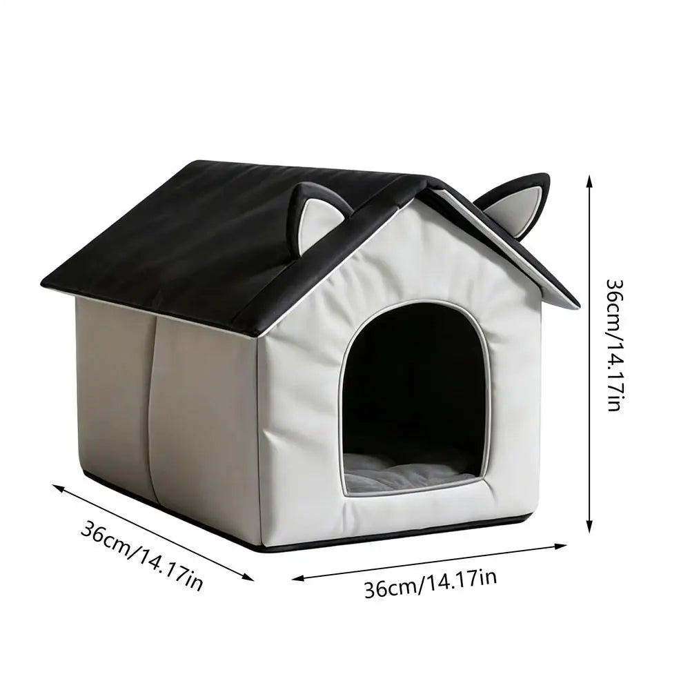 Cooling Cat House for Summer Waterproof Foldable Cave with 8 Ice Packs for Puppy Kitten Indoor Outdoor Sleeping Rest Hot Weather Vue M