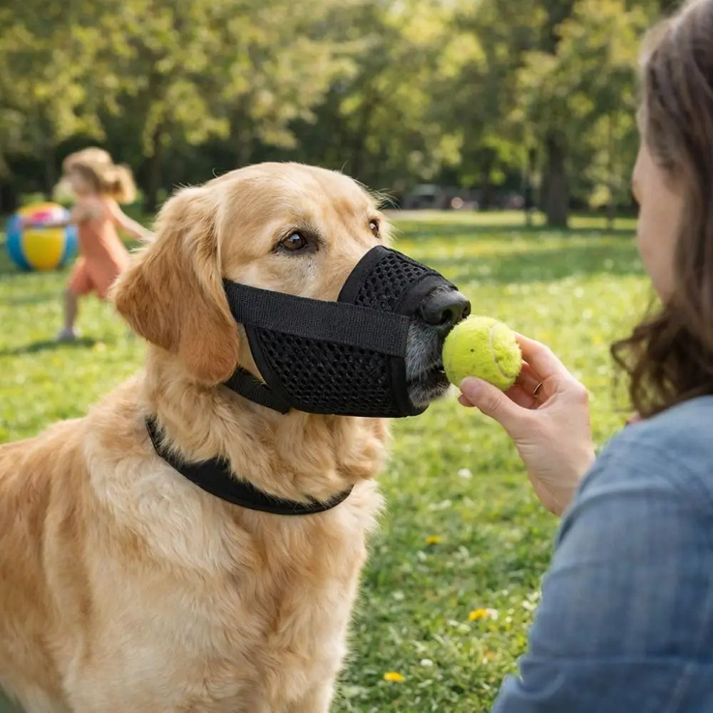 Anti Bite Dog Mesh Muzzle Breathable Prevent Barking Dog Mouth Guard Adjustable Soft Dog Mouth Cover Training Sessions Vue