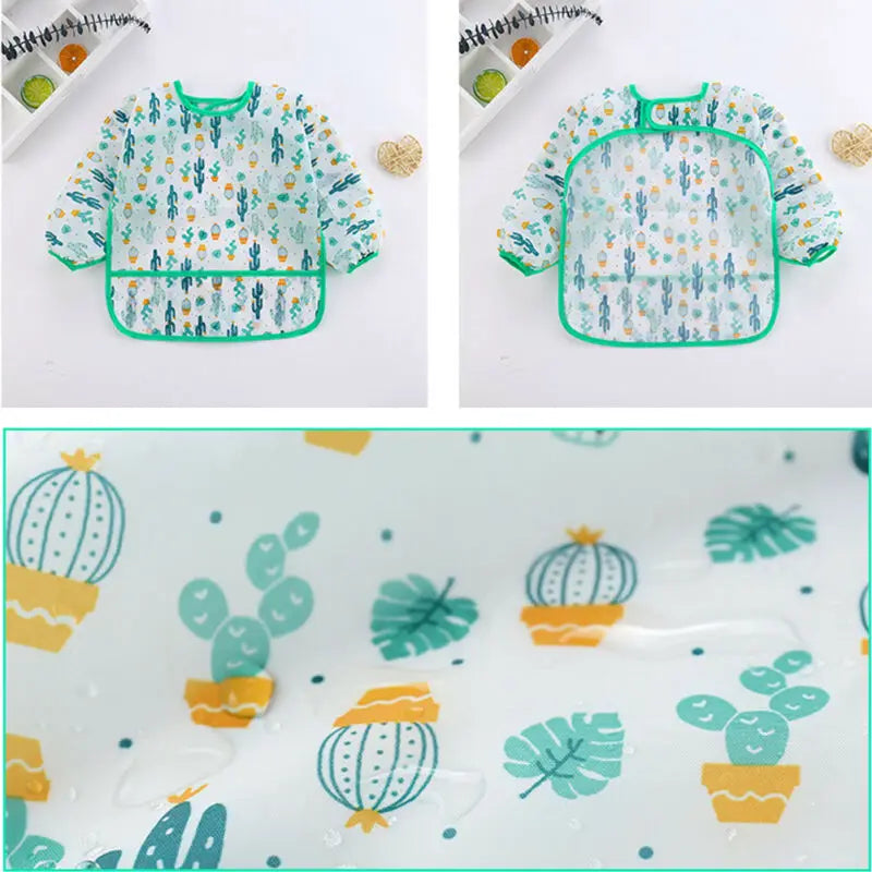 For Kids 0-6 Years New Baby Stuff Toddler Baby BibsCute Children Waterproof Long Sleeve Art Smock Feeding Bib Apron Vue