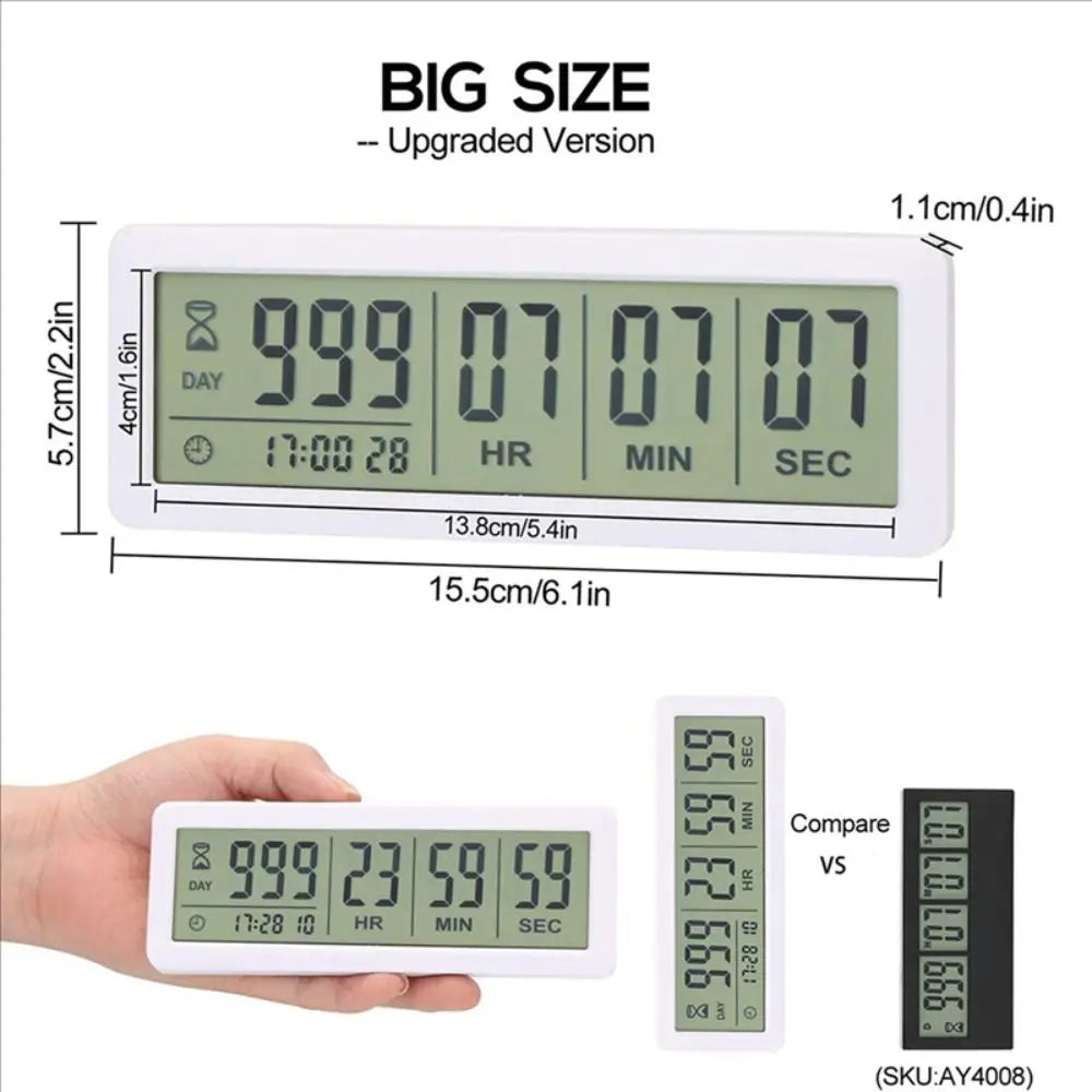 999 Days Digital Countdown Timer Reusable Digital Display Countdown Clock Electronic Time Management Days Timer Baby Date Vue