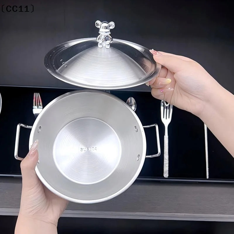201 Stainless Steel Salad Bowl Melting Boiling Pot Instant Noodle Vue