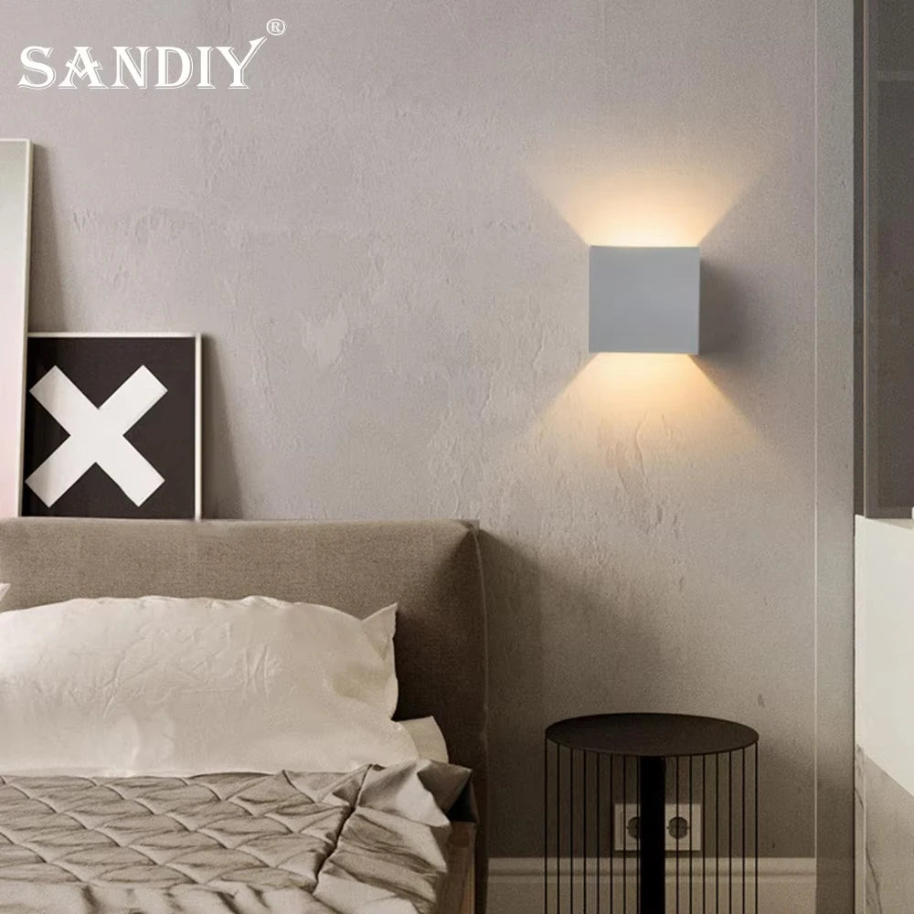 SANDIY Gypsum Wall Sconce – Square Plaster LED Wall Light Wall Sconce Light Vue