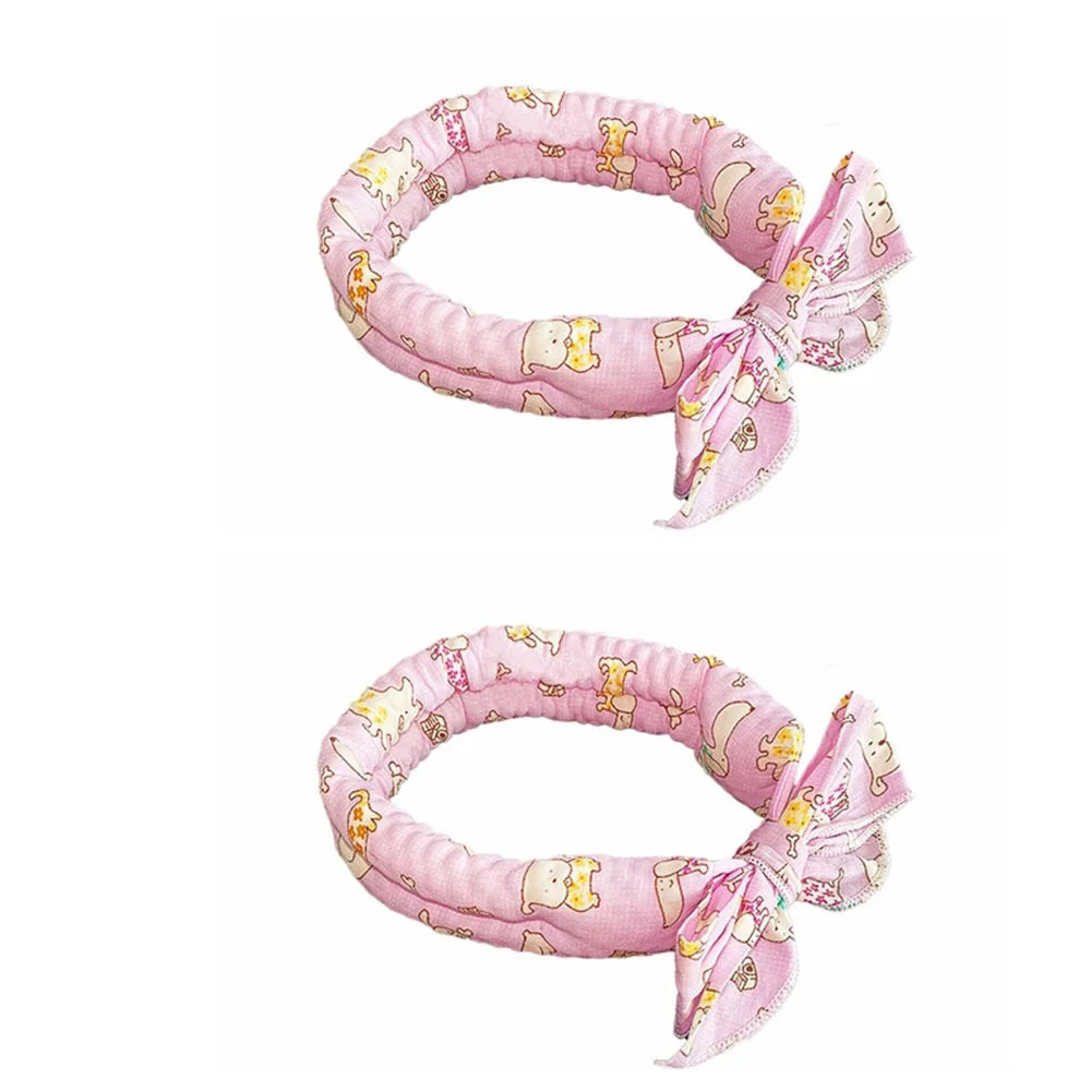 2Pcs Cute Print Pet Cooling Ice Scarf Adjustable Breathable Towel Pet Cool Neck Ring Reusable Ice Towel Dog Cooling Collar Vue Style 1