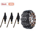 Snow Chains for Car Tires Universal Fit Heavy Duty Anti Slip Traction for SUV Sedan Winter Driving on Snow Ice Roads Vue Black-3PCS