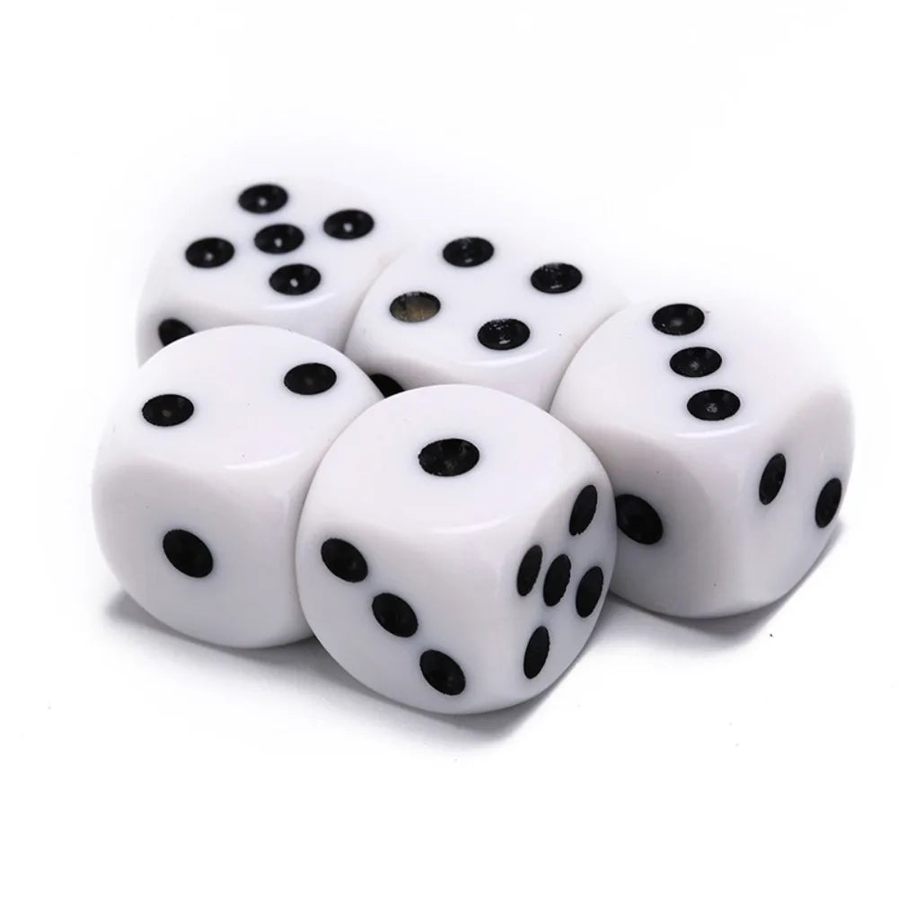 6 Sided Drinking Dice Acrylic White Dices Cubes RPG Game Accessory Vue