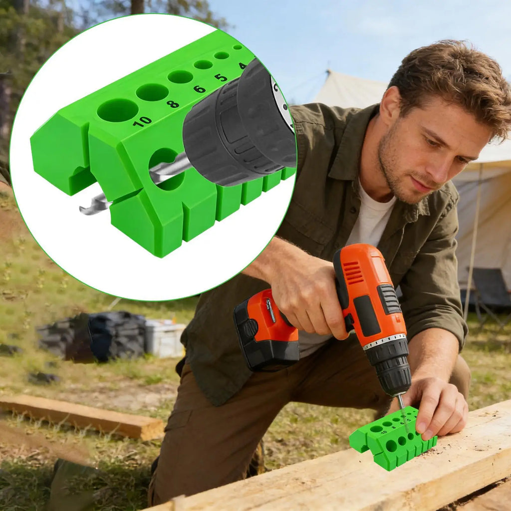 3D Printed Drill Guide Bit Block 45 90 Degree Angle for Straight Holes Cabinet Woodworking Door Drawer Handle Installation Vue