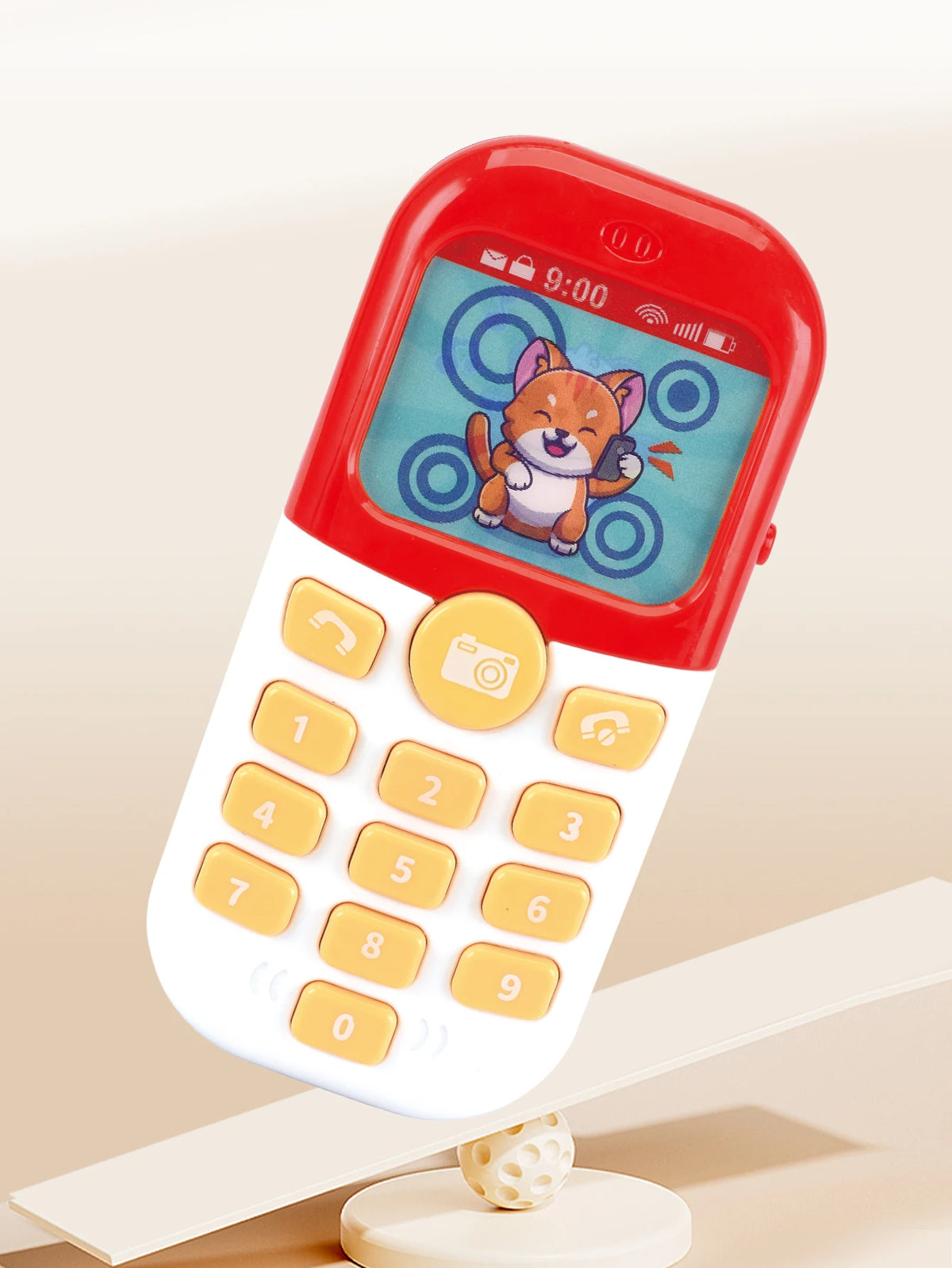 Smartphone Toys, Baby Phone with Music and Light Sound Interact Simulate Making Phone Calls, Gifts for Kids not Include Battery Vue Red