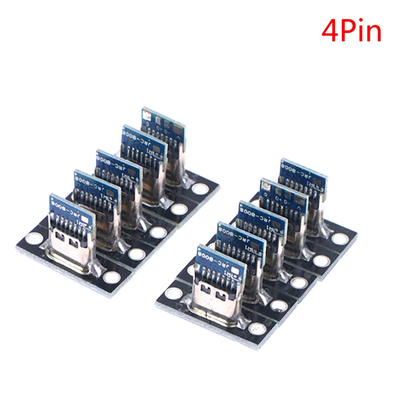 10pcs 3.1 Type-C 2Pin 4Pin Female Connector Jack Charging Port USB 3.1 Type C Socket With Screw fixing plate Type-C USB Jack Vue 4Pin