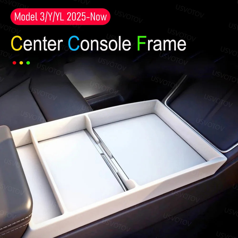 Center Console Wrap for Tesla Model 3 Y YL Juniper 2025 2026 Central Control Panel Frame Storage Box Organizer Glasses Holder Vue