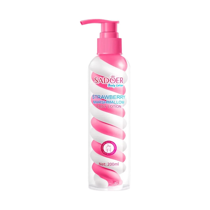 1 Bottle of 200ml Strawberry Marshmallow Body Lotion, a Deeply Moisturizing Formula Suitable for All Light Beige Skin Tones, Non-Greasy Moisturizing Cream with a Creamy Fragrance, Ideal as a Holiday Gift, Suitable for Both Me Vue Lavender