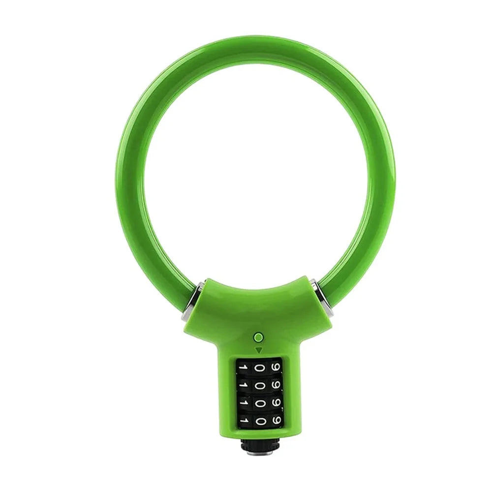 Keyless 4 Digit Combination Bike Cable Lock Steel Cable Anti Theft Bicycle Combination Lock PVC Cover Portable Ring Lock MTB Vue Green
