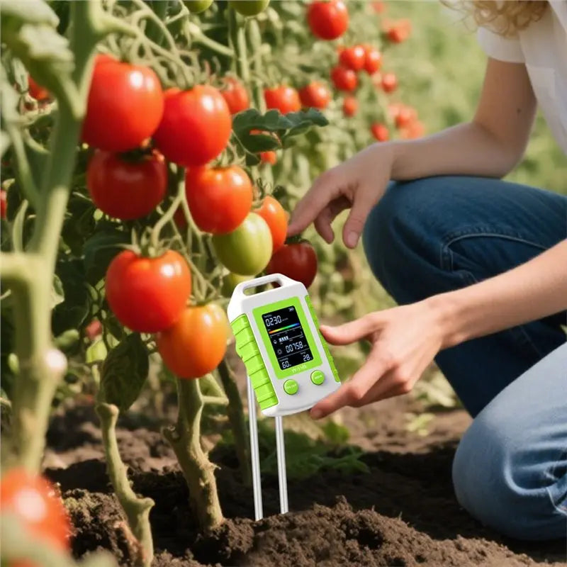 ABKW-6-In-1 Soil Tester Fertility Temperature Humidity Light PH Meter 90° Rotatable LCD Backlight Soil Hygrometer Vue