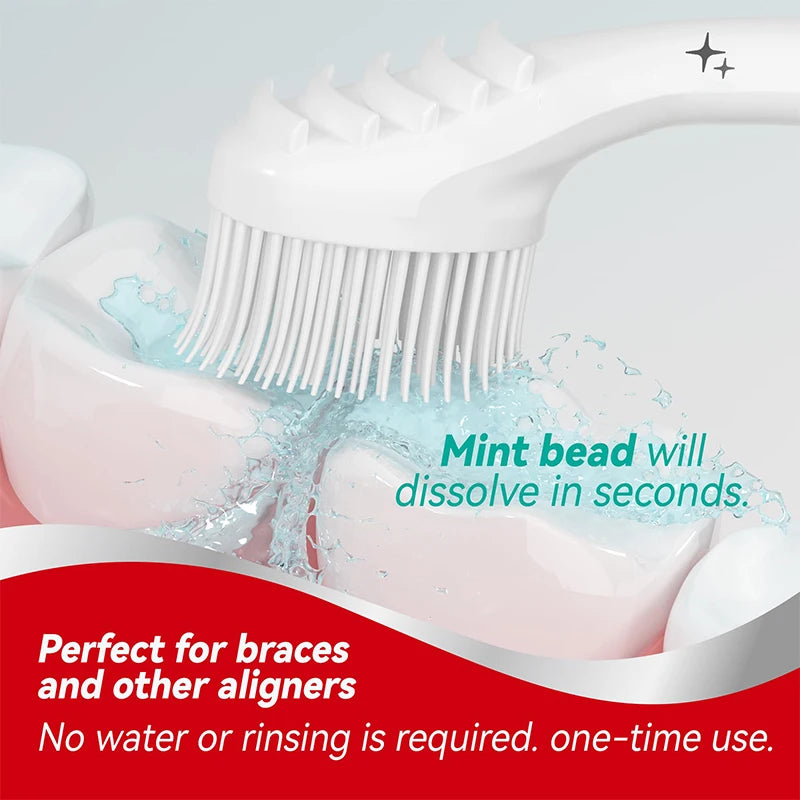 Mini Toothbrush With Toothpaste Exploded Bead Toothbrush Disposable Adult Cleaning Toothbrush Portable Travel Toothbrush Vue