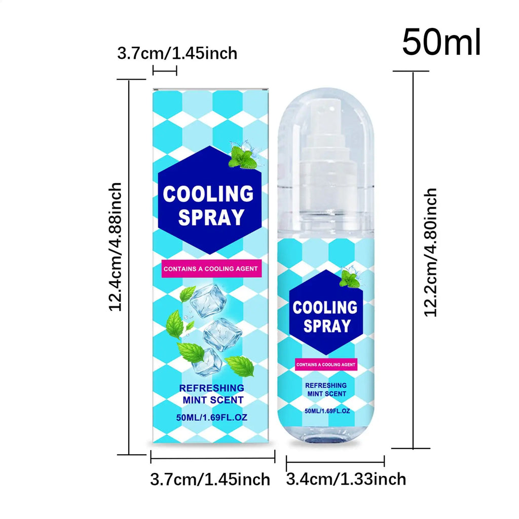 50ml Cooling Body Spray, Instant Refreshing Mint Mist for Summer, Portable Face & Body Cooler for Outdoor Sports Workout Travel Vue
