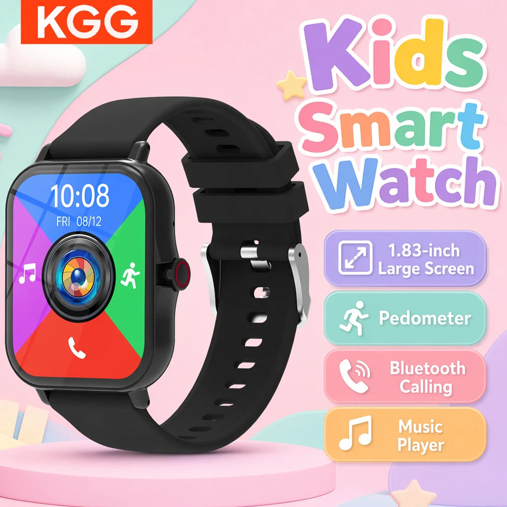 1.83''HD Screen Smart Watch Kids Bluetooth Call Multi-mode Sport Fitness Tracker Smartwatch Camera Music Control Boys Girls Gift Vue