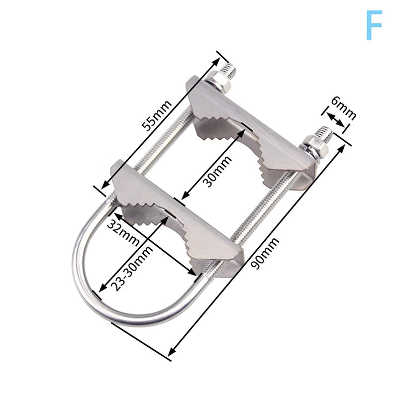 M6 U Bolts Mounting Hardware Heavy Duty Anti-Rust Mast To Mast Clamp V Jaw Block Mount Bracket Kit For Outside Home Antenna Vue A6