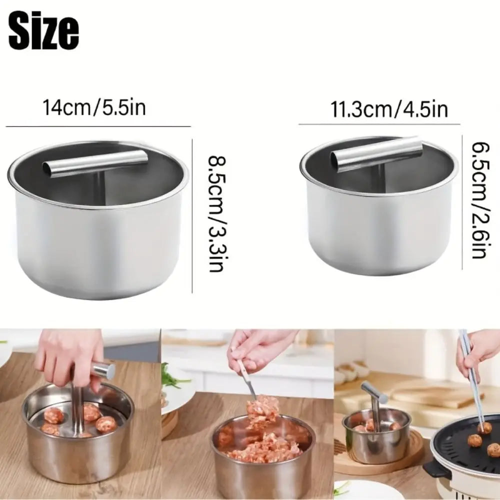 Stainless Steel Hand Press Meatball Maker Quick & Easy DIY Meatballs Efficient Meatball Maker Tool Creative Rustproof Vue