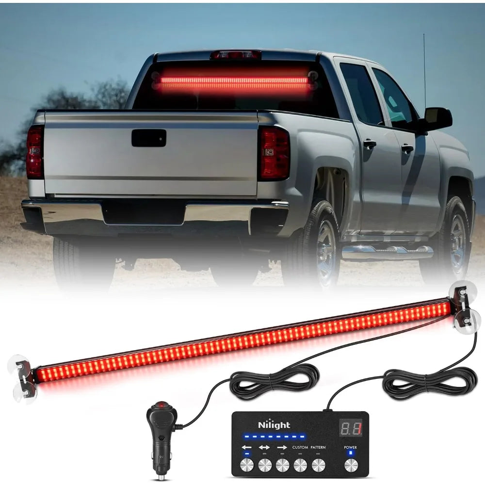 Nilight LED Traffic Advisor Strobe Light Bar with Controller Emergency Warning Lights Hazard Interior Front/Rear Flashing lamp Vue