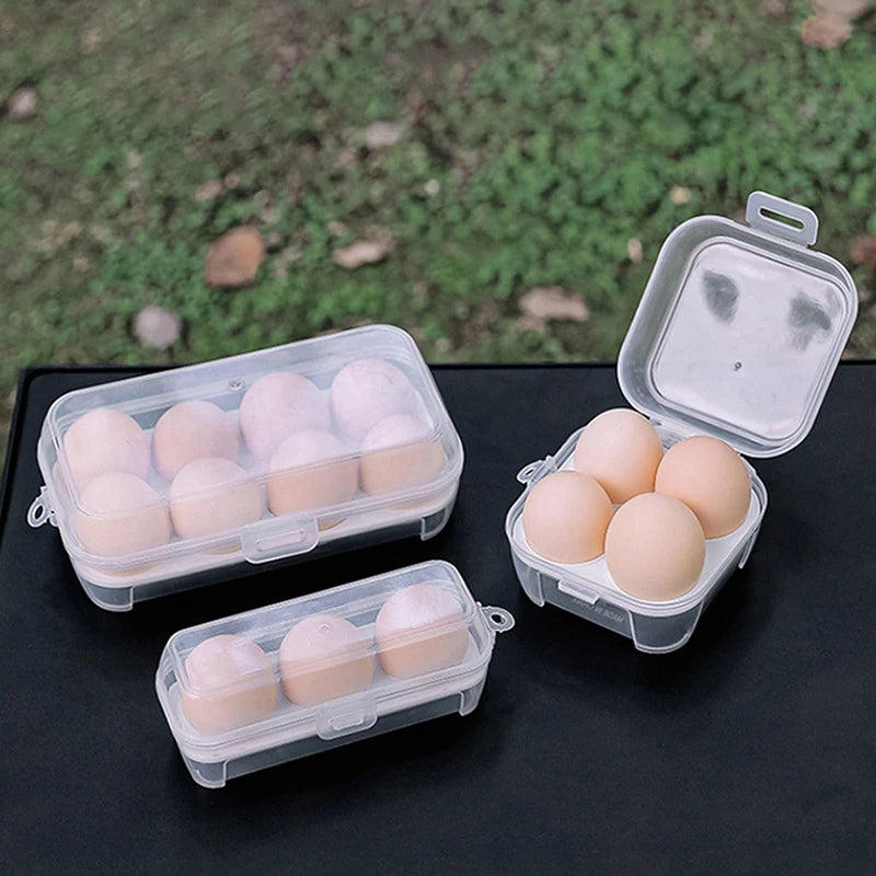 3/4/8 Grids Portable Egg Box Outdoor Transparent Egg Organizer Box For Camping Picnic Barbecue Practical Outdoor Accessories Vue