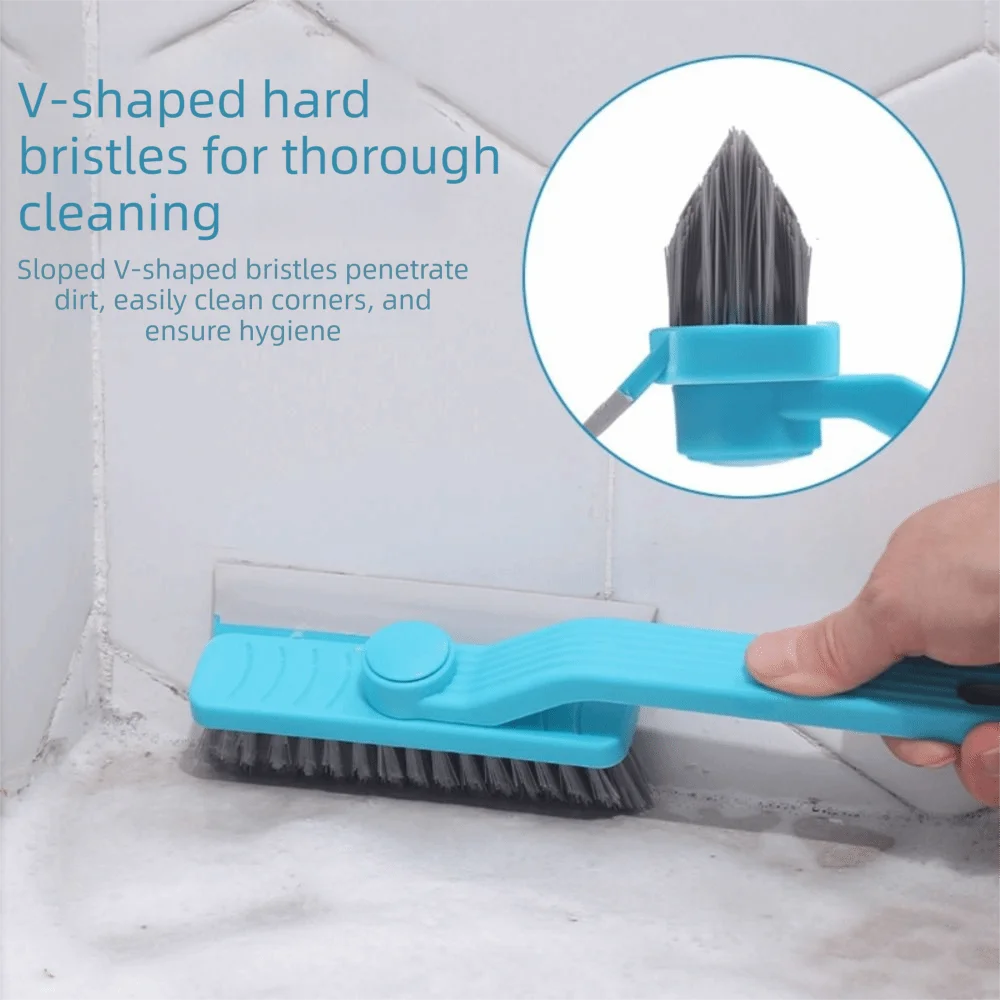 Hard Bristle Brush Rotary Multi-functional Set With Clip Scraper 360° Rotating Multi-Purpose Tile Cleaning Brush One Swipe Clean Vue