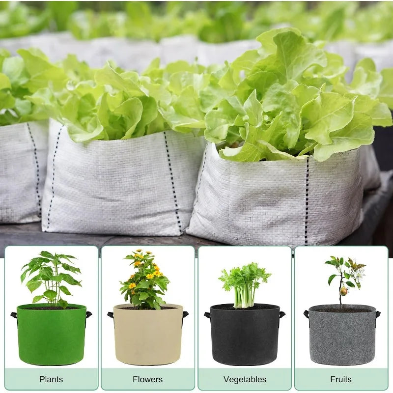 1-4PCS Felt Grow Bag Thickened Nonwoven Plant Pot for Bonsai Garden Balcony Vegetable Flower Aeration Container Vue