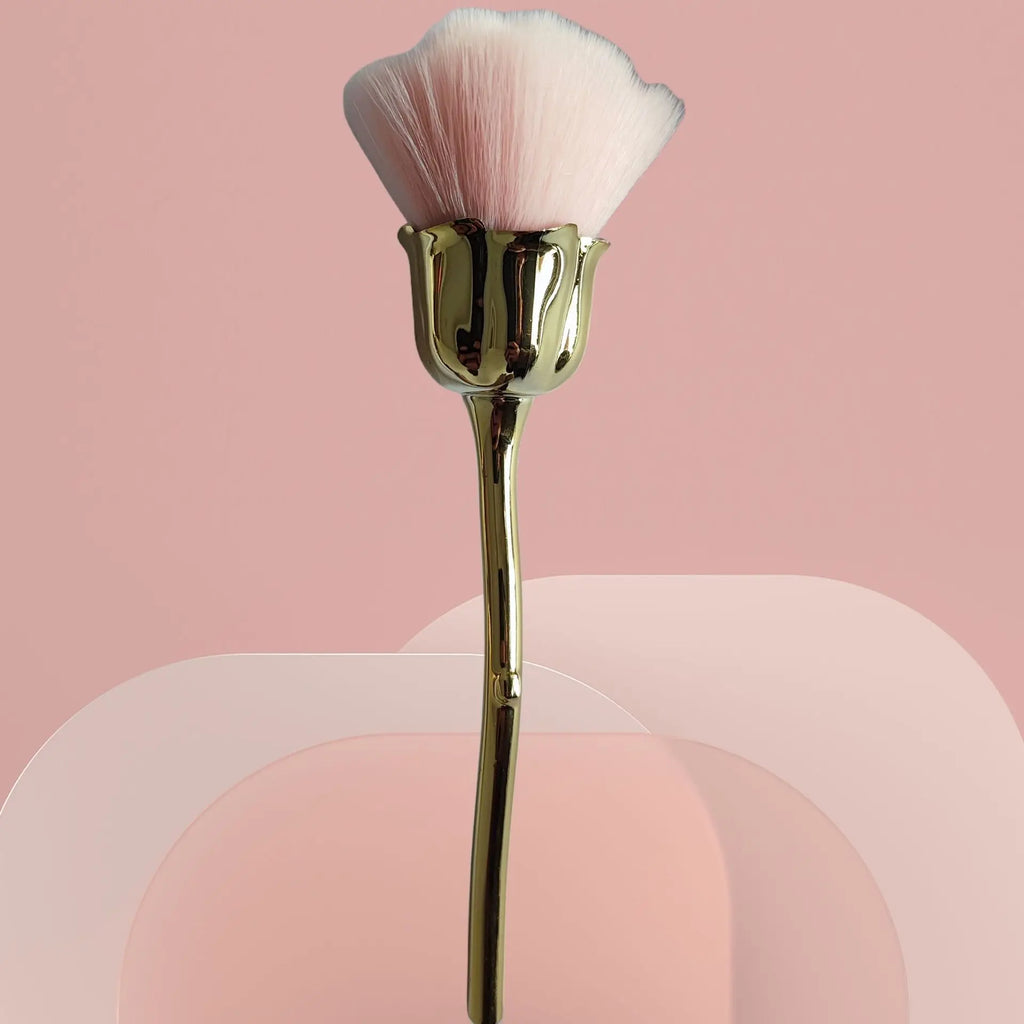 1pc Powder Brush Rose Head Makeup Brush Pink Single Powder Brush Foundation Make Up Brush Soft Hair Nail Blush Vue 01