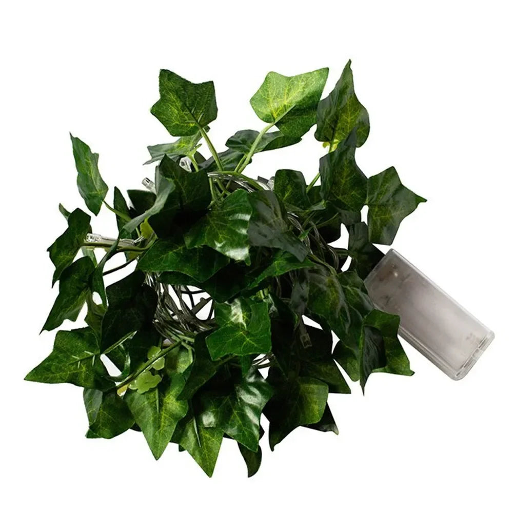 1 Pack Realistic Greenery Vines with 20 LED String Lights Indoor Outdoor Decor for New Year Wall Home Room Office Birthday Party Vue 2M6.56Ft. 20LED