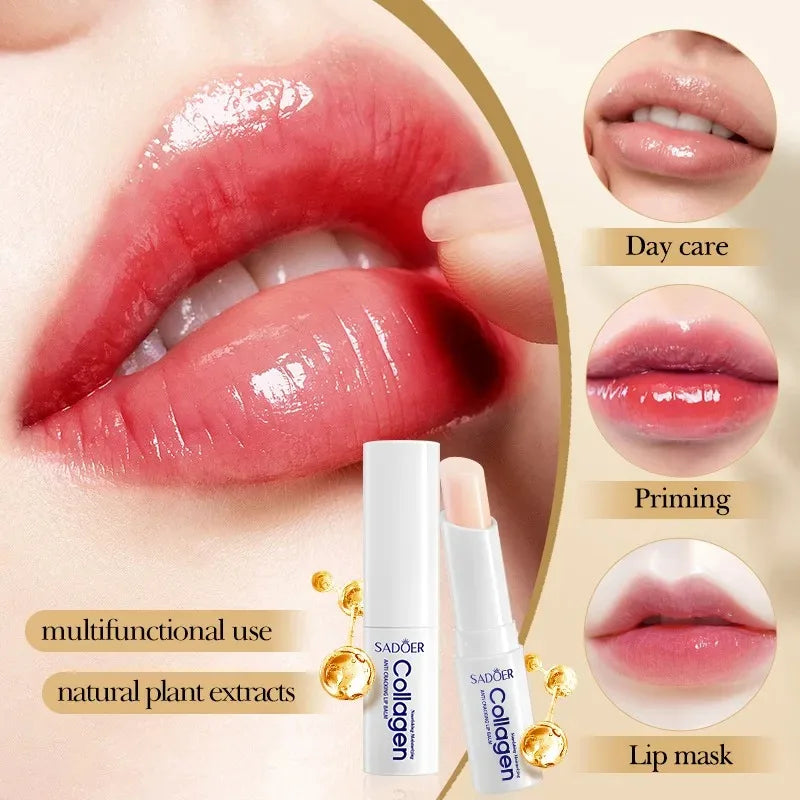 Collagen Moisturizing Lip Balm, Nourishing and Anti-Cracking, Long-Lasting Hydration, Moisturizes Lips Vue