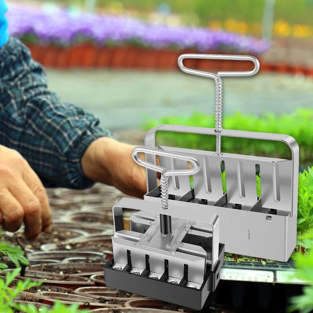 2-Piece Handheld Soil Block Maker Set – Seedling Blocker Tool Soil Block Maker Vue