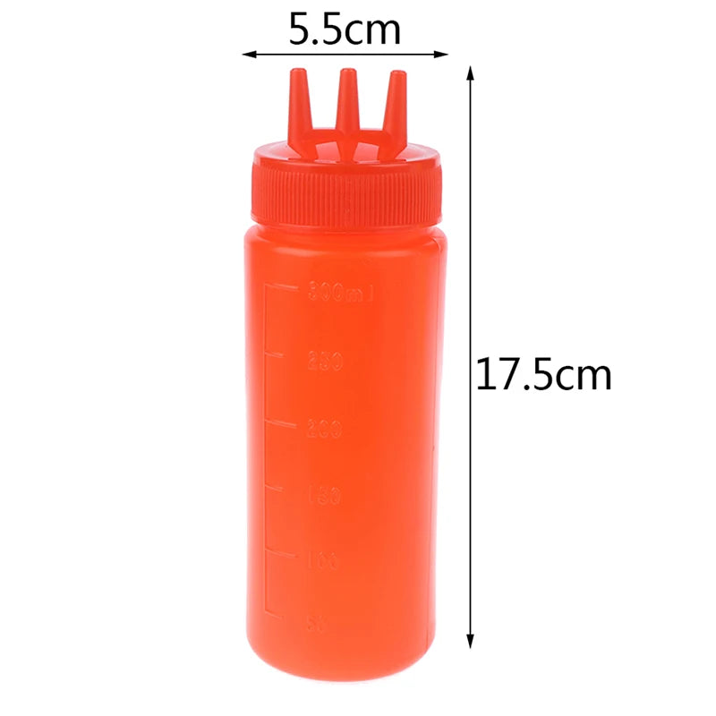 3 Hole Squeeze Bottle Sauce Vinegar Oil Ketchup Gravy Cruet Condiment Dispenser Vue