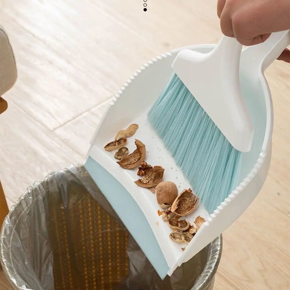 Handheld Mini Dustpan and Brush Set Compact Flexible Cleaning Brush Set Ergonomic Durable Handheld Sweeping Brush Vue