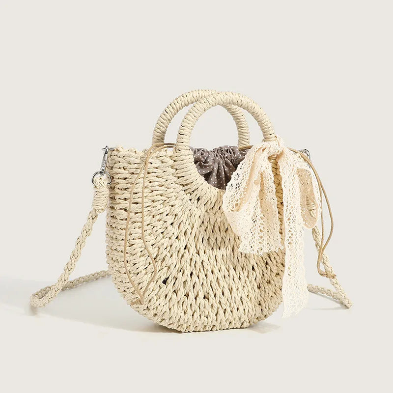 Summer Straw Beach Bag Hand-woven Women Handbag Fashion Basket