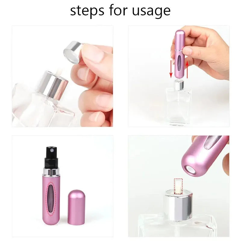 5ml Perfume Refill Bottle with Built-in Pump At The Bottom, Portable Spray Bottle Reusable Sample Perfume Bottle Cosmetic Bottle Vue