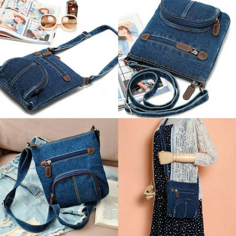 Messenger Cross Denim Shoulder Bag Casual Purse Women Handbag
