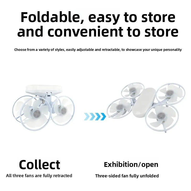 Nordic LED Ceiling Fan Light Foldable Blades 3 Color Dimmable Invisible Fan Lamp for Bedroom Home Decor Vue Drone fan 4