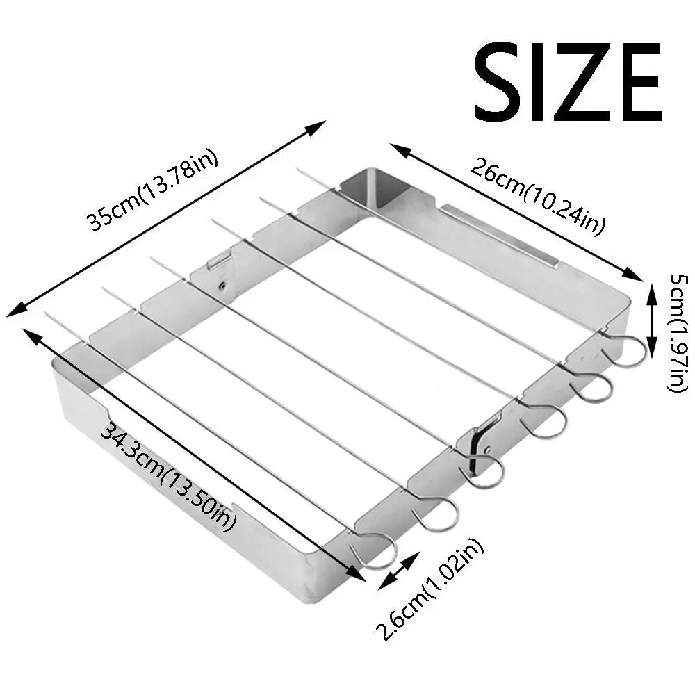 Creative BBQ Skewer Rack Set Stainless Steel Foldable BBQ Grill Rack Sturdy Grill Skewers Outdoor Grill Tools Birthday Party Vue