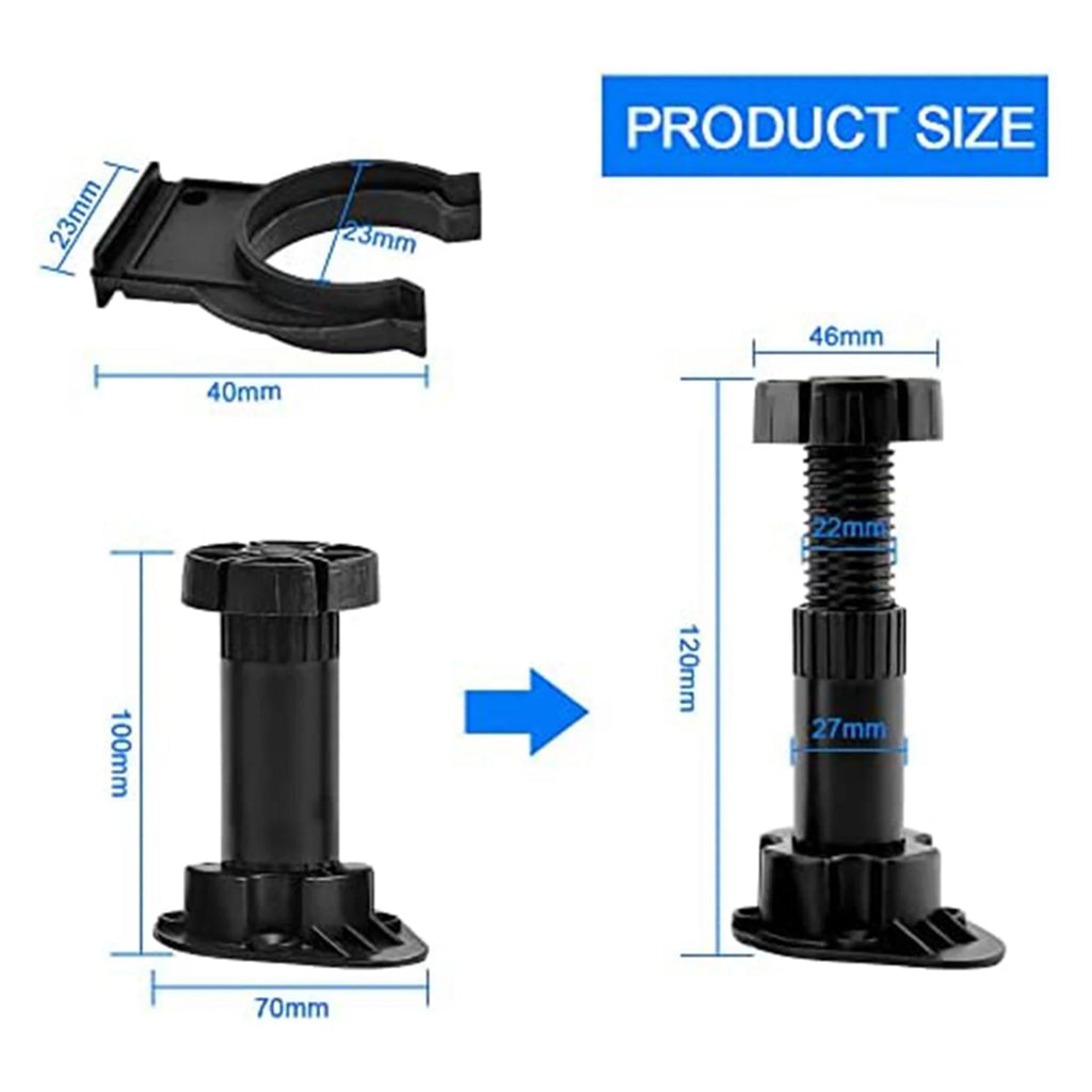 ABKW-40Pcs Furniture Feet Adjustable Cupboard Foot Leg Unit Cabinet Legs With Kick Board Clips For Kitchen Bathroom Cabinet Vue