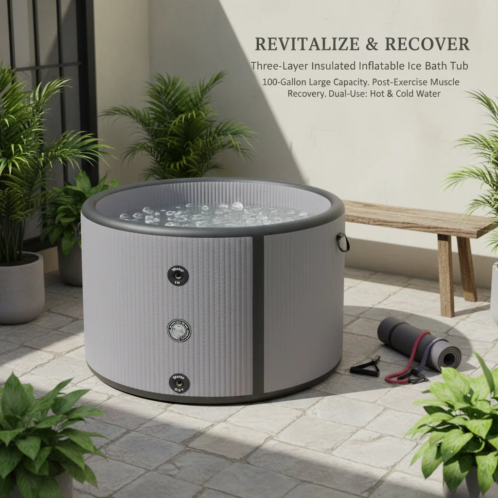 Portable Inflatable Ice Plunge Tub 100Gal | Cover & Carry Bag Inflatable Cold Plunge Tub Vue United States