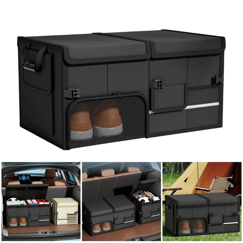 Car Trunk Storage Box Multifunctional Vehicle Storage Box Pressure-Resistant Car Organizer Foldable Car Storage Box Waterproof Vue