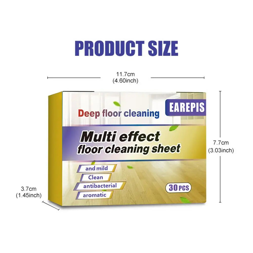30Pcs/box Dissolvable Floor Cleaning Tablets Deep Clean Scented Powerful Sheets for Mopping Hard Floor Tile Kitchen Home Use Vue A