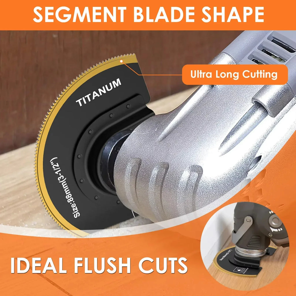 3/6PCS Titanium Oscillating Saw Blades Kit, Plunge Cutting Multitool Blades for Metal Wood Nails Screws, Flush Cut Universal Vue