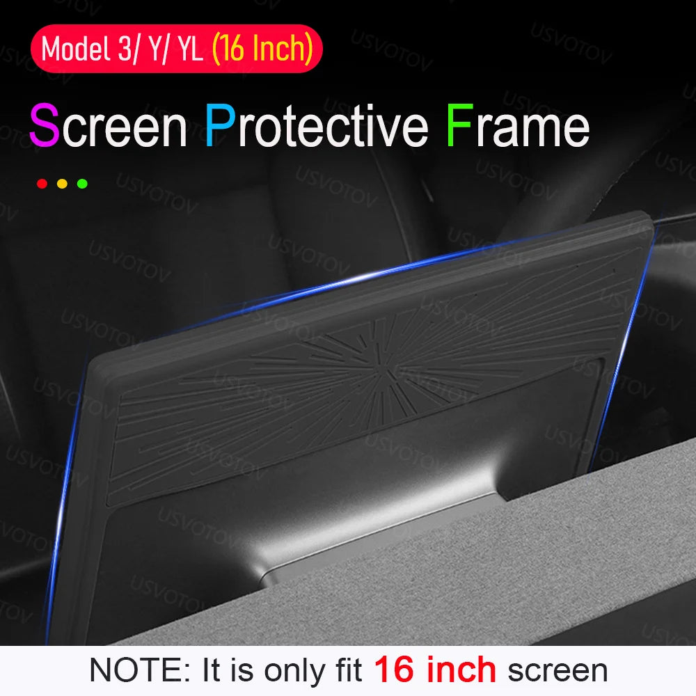 For Tesla Model Y Premium Juniper Model YL Model 3 2026 16-Inch Center Console Screen Protector Frame Interior Decor Accessories Vue