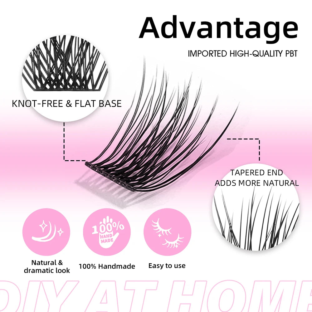 New Arrival YUANZHIJIE 0.07mm Thickness Fluffy False Silk Eyelash 3D Effect Handmade DIY Clusters Lashes in Stock Vue