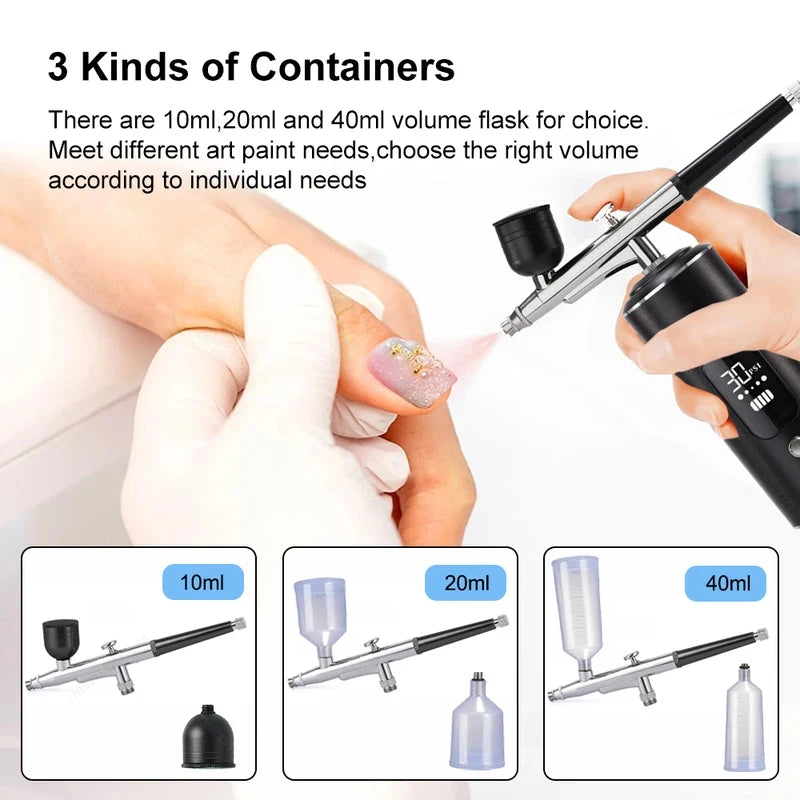 USB Rechargeable Airbrush Kit with Compressor – 0.3mm Spray Gun Airbrush Compressor Kit Vue