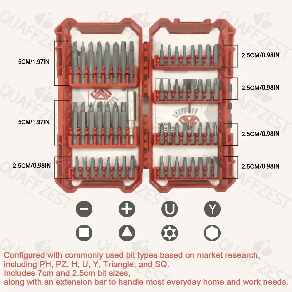 56Pcs Screwdriver Bit Set Colorful Security Bits Electric Screwdriver Set with Case Vue