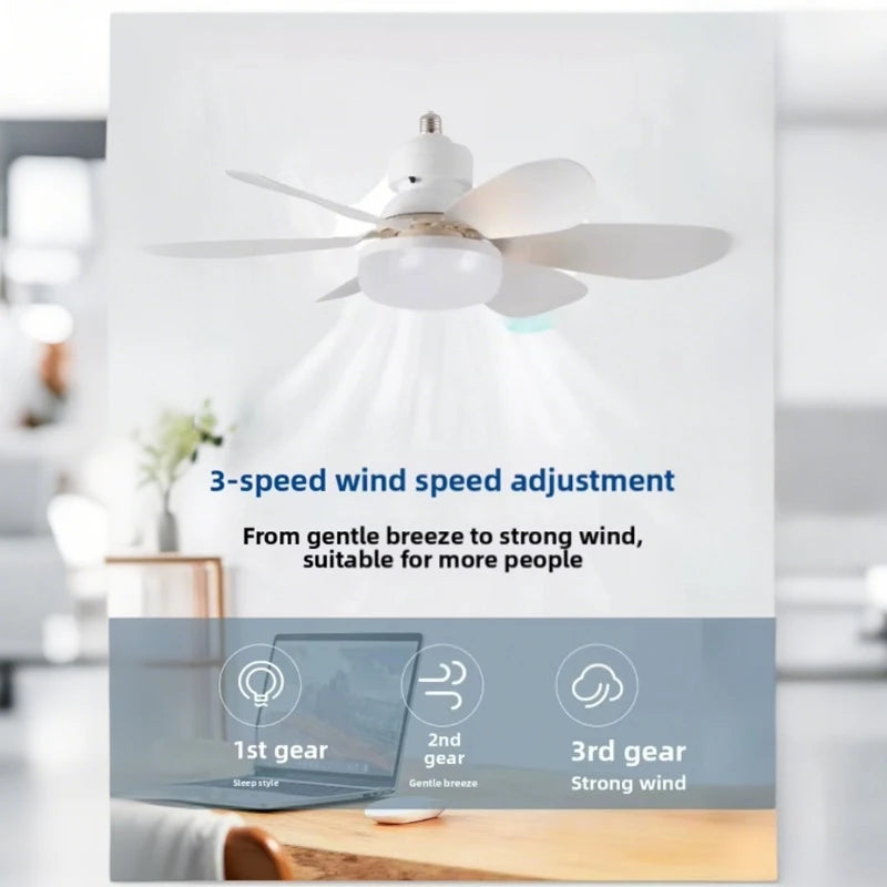 30W/40W LED Ceiling Fan Light (E27 Socket) with Wide-range Remote Dimming, Suitable for Living Rooms, Home Offices, and General Vue
