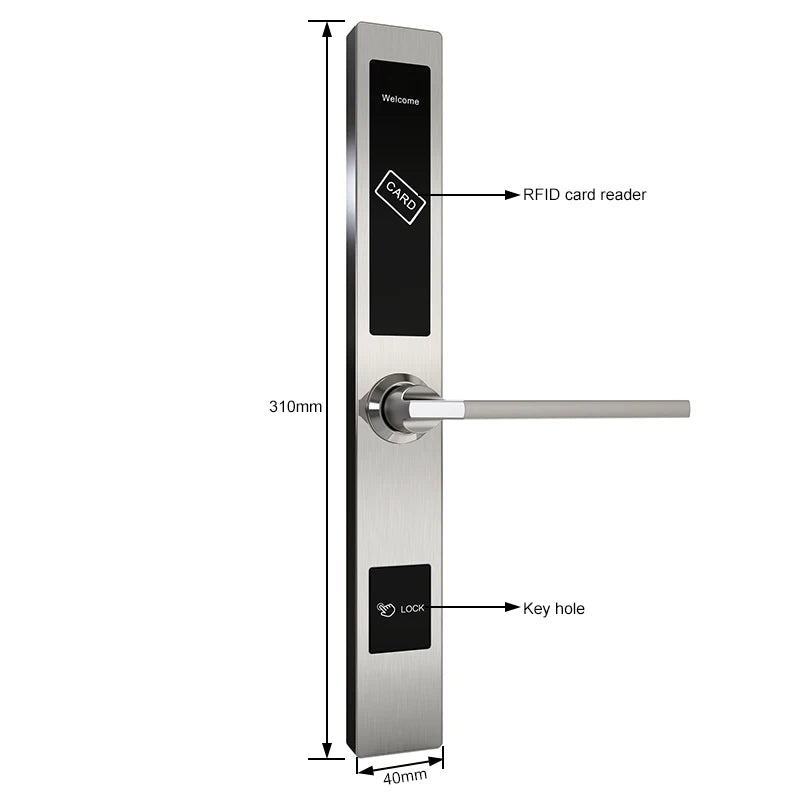 Popular Hotel RFID Card Lock for Slim Doors Vue